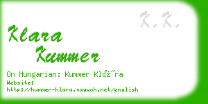 klara kummer business card